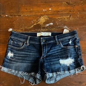 Abercrombie & Fitch Blue Distressed Jean Shorts
